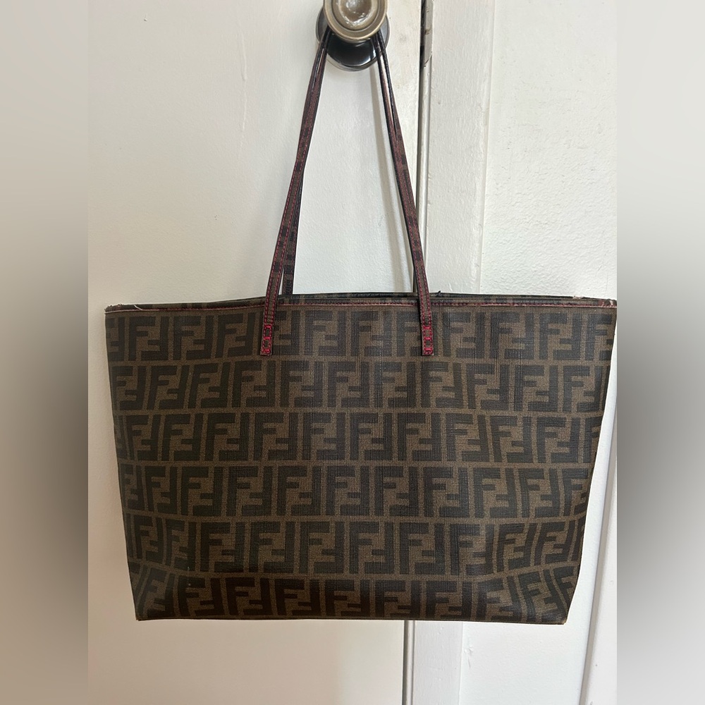 Fendi Brown and Black Logo Tote